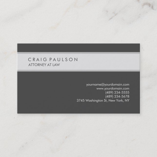 Grått-Elegant, vanlig Professionell, modern Visitkort (Framsida)