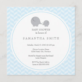 Grått Elephant ı Baby Shower-inbjudan Inbjudningar