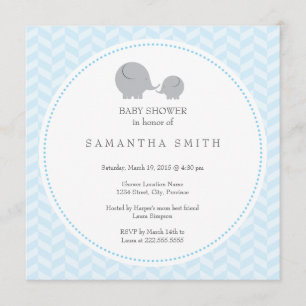 Grått Elephant ı Baby Shower-inbjudan Inbjudningar