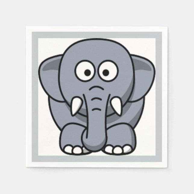 GRÅTT ELEPHANT PAPPERSSERVETT (Framsidan)