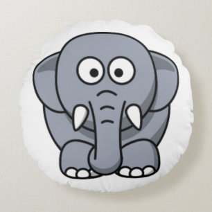 GRÅTT ELEPHANT RUND KUDDE