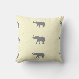 Grått elephant silhuette kudde