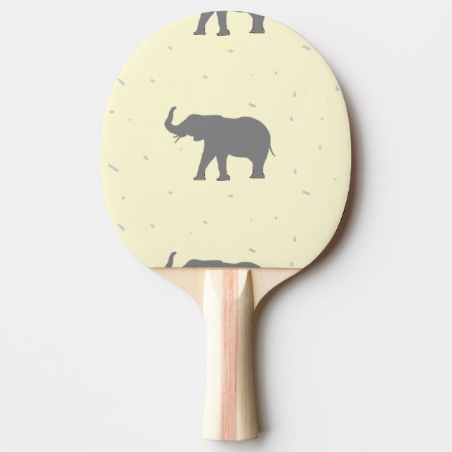 Grått elephant silhuette pingisracket (Framsidan)