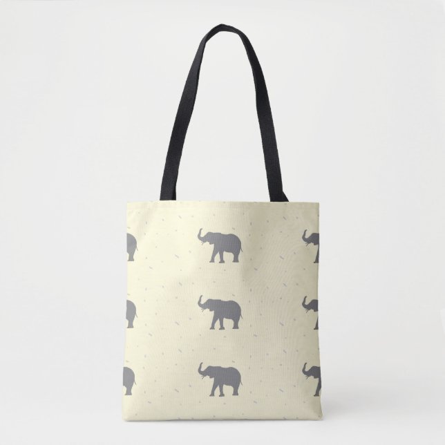 Grått elephant silhuette tygkasse (Framsida)