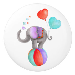 Grått elephant stollig vattenfärgsdoorknob knopp