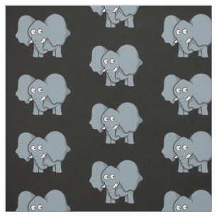 Grått Elephant Tecknad Mönster Tyg