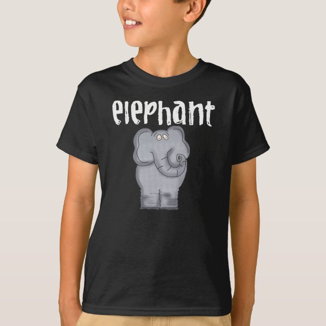 Grått Elephant Tee Shirt (Framsida)