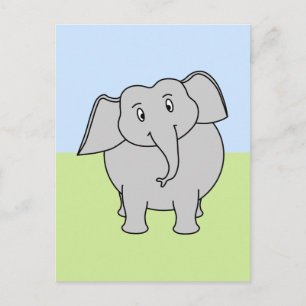 Grått Elephant Vykort