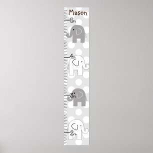 Grått Elephants Growth Diagram, vilken bakgrund so Poster