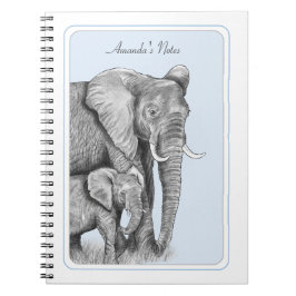Grått Elephants Personlig Anteckningsbok