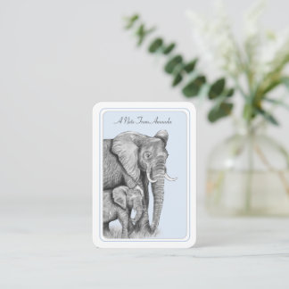 Grått Elephants Personlig Flat Note Card Anteckningskort