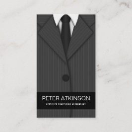 Grått eller Grått Streck Kostym Lodrät Accountant Visitkort