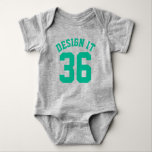 Grått & Emerald Grönt Baby | Sports Jersey Design Tröja<br><div class="desc">Grått & Emerald Grönt Baby | Sports Jersey Design ・ Fotbollsdräkt i Baby</div>