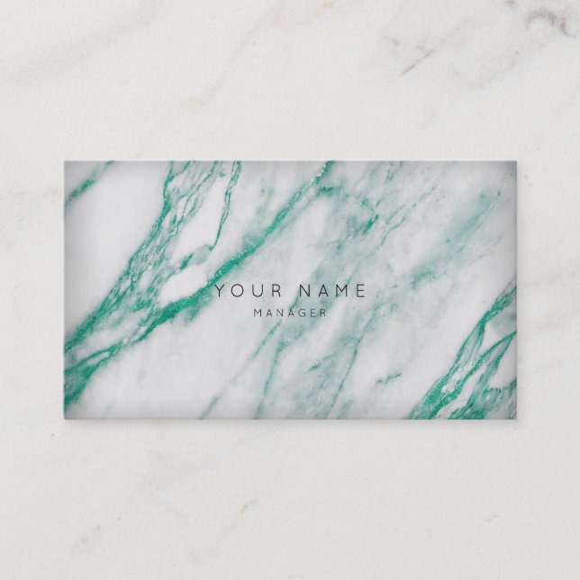 Grått Emerald Grönt Marble avtalskort Guld Tidsbeställning Kort (Framsida)