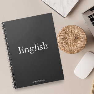 Grått Engelsk Personlig Education Anteckningsbok