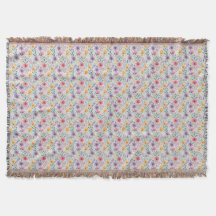 Grått enkelt vildblommuster monogram