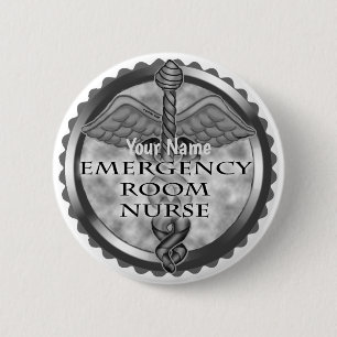 Grått ER Nurse Knapp