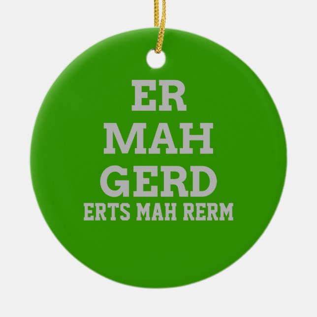 Grått Ermahgerd Door Hanger Ornament (Framsidan)