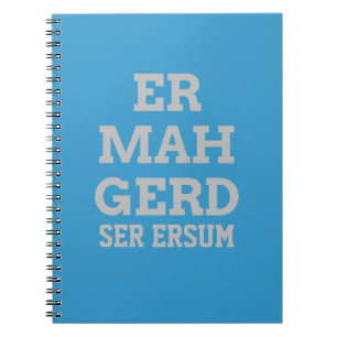 Grått Ermahgerd Notebook Anteckningsbok Med Spiral