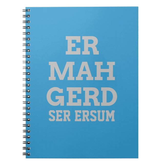 Grått Ermahgerd Notebook Anteckningsbok Med Spiral (Framsidan)