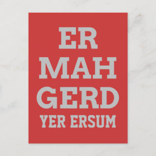 Grått Ermahgerd-vykort Vykort
