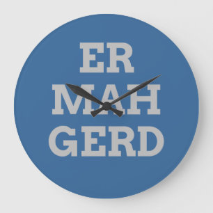 Grått Ermahgerd Wall Clock Stor Klocka