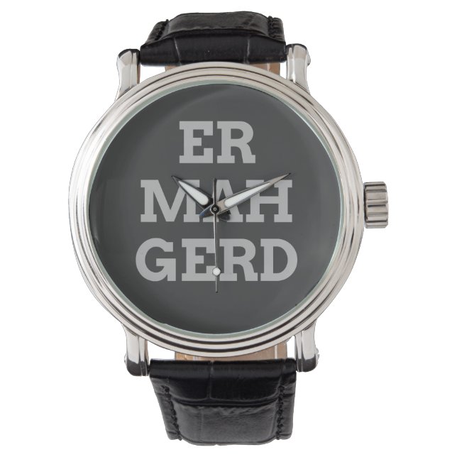 Grått Ermahgerd Watch Armbandsur (Framsida)