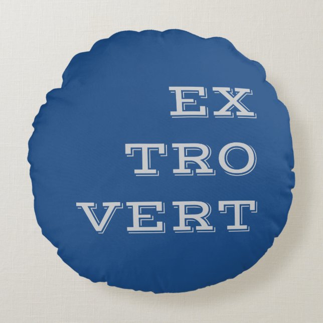 Grått Extrovert Round Pillow Rund Kudde (Framsidan)