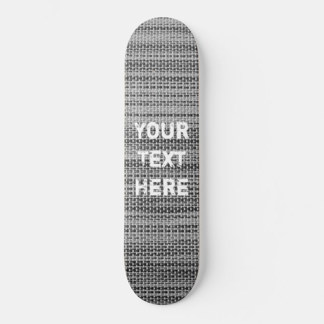Grått Fabric Skateboard-design din text Namn Mini Skateboard Bräda 18,5 Cm (Framsida)