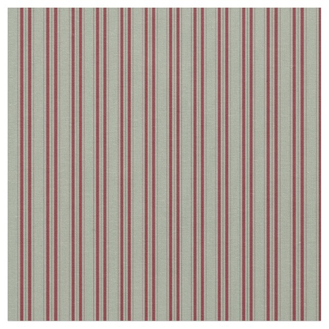 Grått Fabric with Maroon Strips Tyg (Närbild)