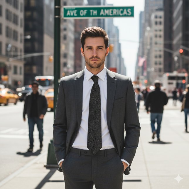 Grått falskt läder   slips (Sleek leather-look tie for sharp suits and standout street-to-boardroom style.)
