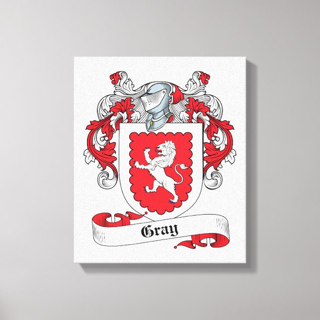 Grått Family Crest Canvastryck (Framsida)