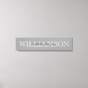 Grått Family Namn Monogram-tecken Canvastryck