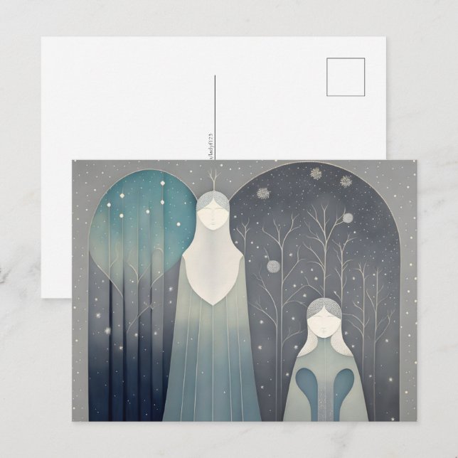 Grått Family porträtt, Postcross Vykort (Fram/baksida)