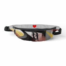 Grått Fanny Pack Trend Abstrakt Art Black Powdery