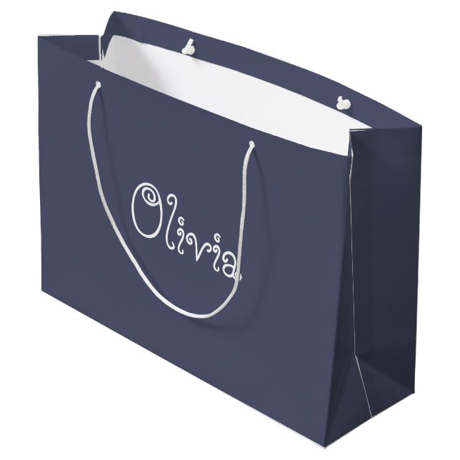 Grått Färg Baby Shower Gift Bag (Baksidan Vinklad)