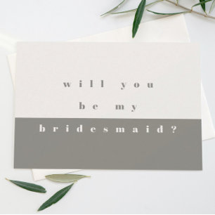 Grått Färg Block blir min bridesmaid Spara Datumet