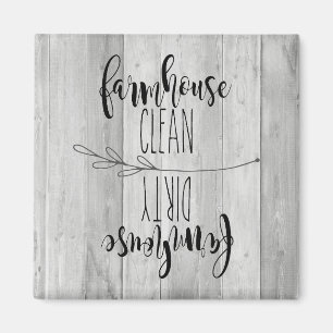 Grått Farmhouse Clean/Dirty Dishwasher Magnet