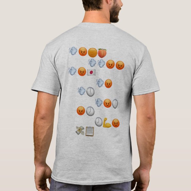 Grått Fast och Furious Emoji Ord T-Shirt (Baksida)