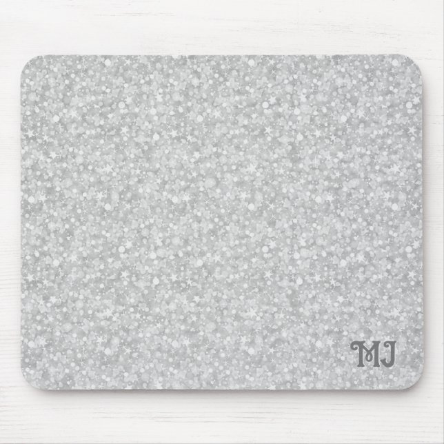 Grått faux glitter, bakgrund trasa bordstablett se musmatta (Framsidan)