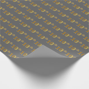 Grått, Faux Guld 10:e (tionde) händelsetappning Pa Presentpapper