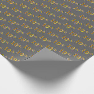 Grått, Faux Guld 10:e (tionde) händelsetappning Pa Presentpapper