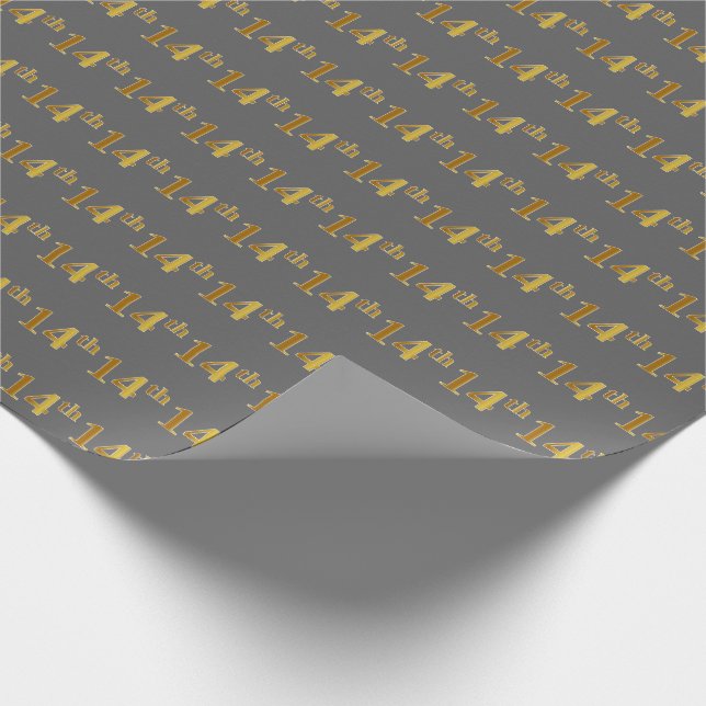Grått, Faux Guld 14:e (fjortonde) händelsen Presentpapper (Hörn)