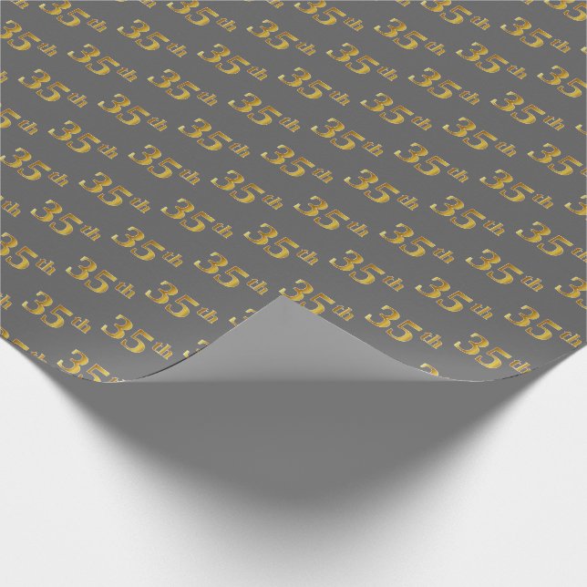 Grått, Faux Guld 35e (trettiofemte händelsen) Presentpapper (Hörn)