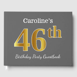 Grått, Faux Guld 46:e Födelsedagsfesten + anpassat Gästböcker