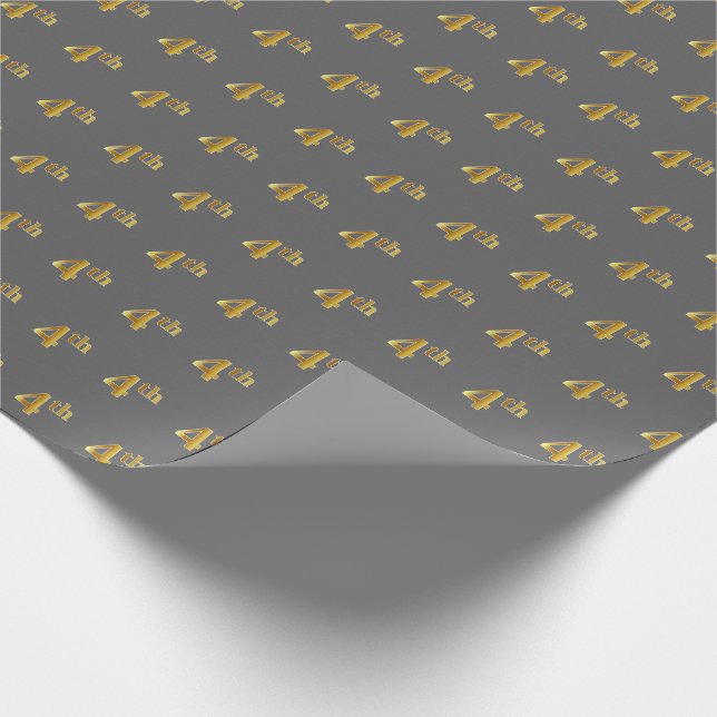 Grått, Faux Guld 4:e (4:e) händelsetappning Papper Presentpapper (Hörn)