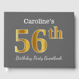 Grått, Faux Guld 56:e Födelsedagsfesten + anpassat Gästböcker