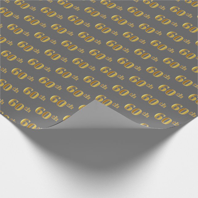 Grått, Faux Guld 60:e (sextionde) händelsen Presentpapper (Hörn)