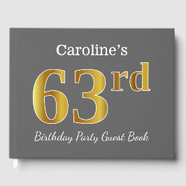 Grått, Faux Guld 63:e Födelsedagsfesten + anpassat Gästböcker
