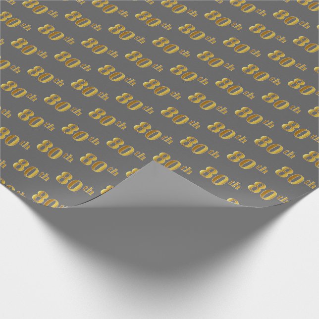 Grått, Faux Guld 80:e (åttonde) händelsen Presentpapper (Hörn)